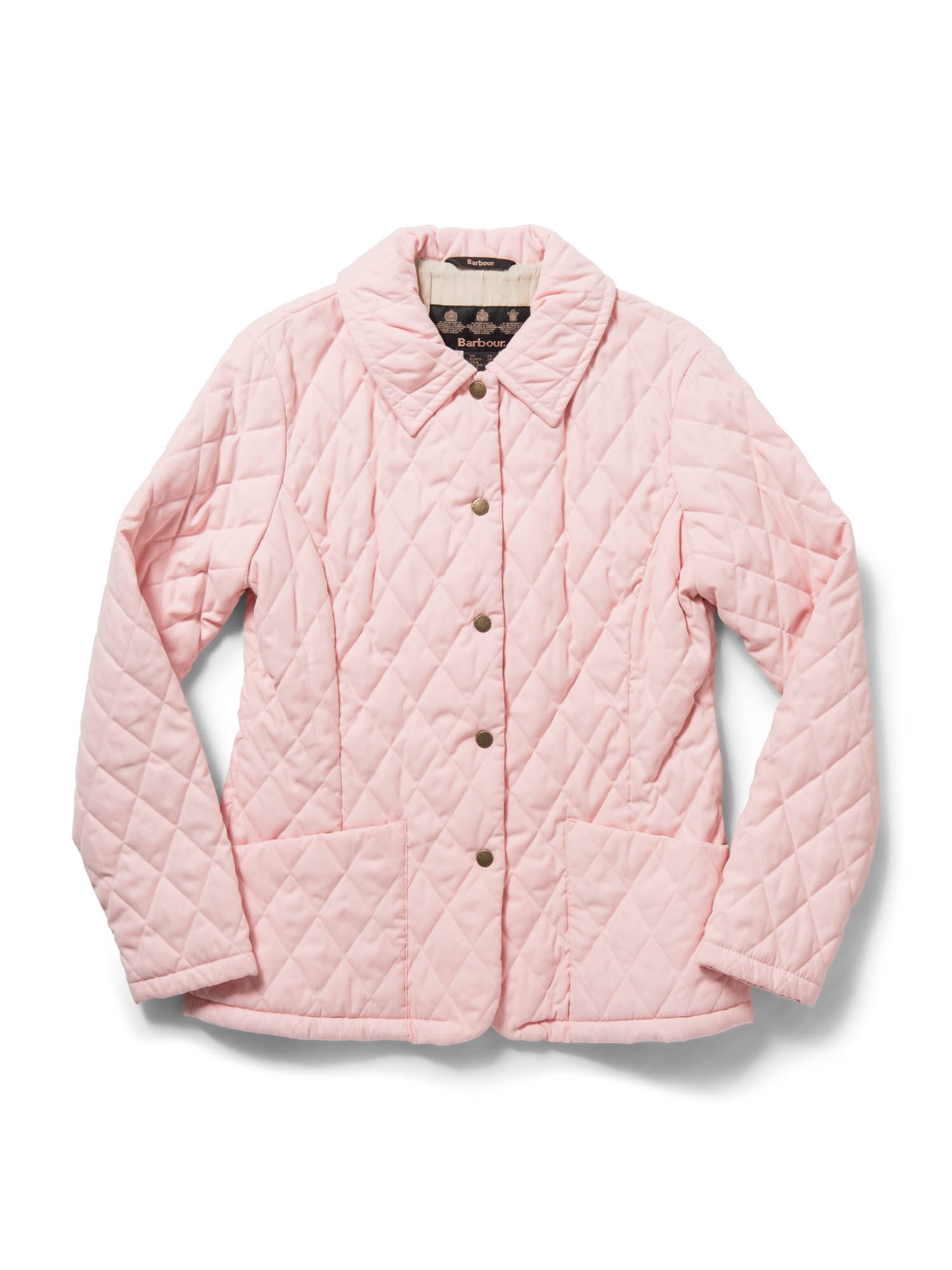 Barbour Logo Quilted Utility Jacket Light Pink-designer resale