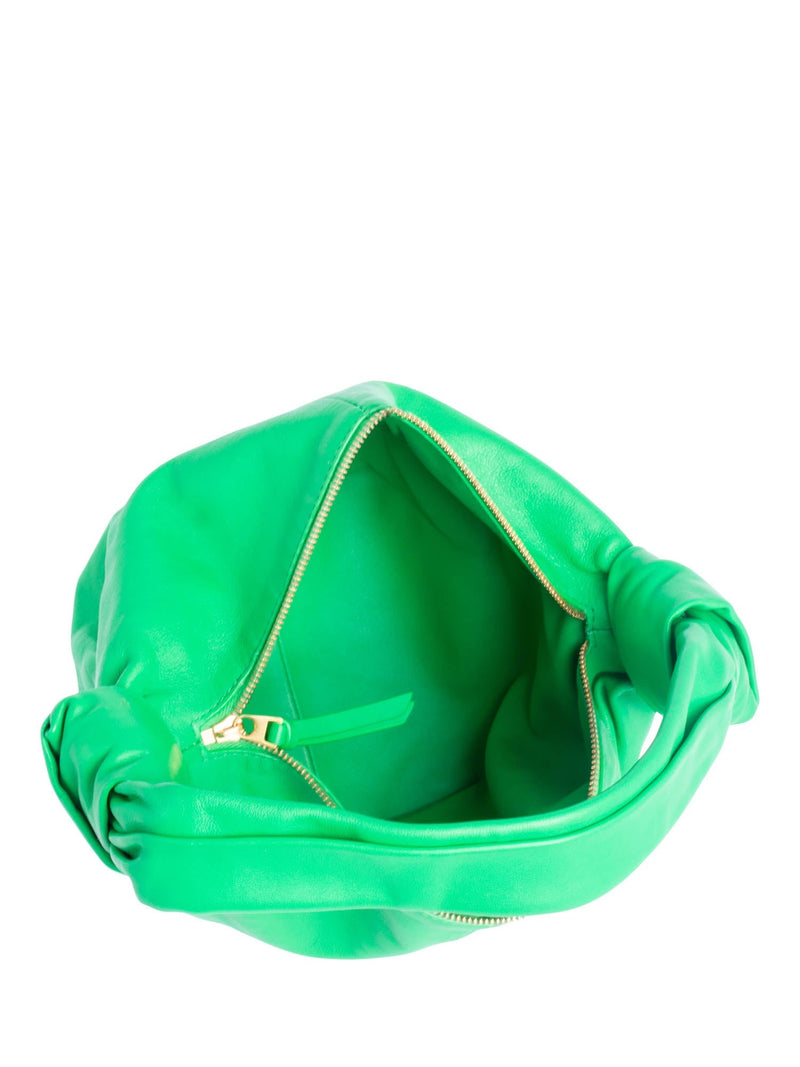 Bottega Veneta Leather Double Knot Top Handle Mini Bag Green-designer resale