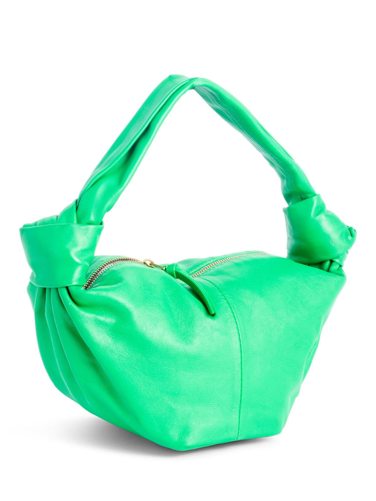 Bottega Veneta Leather Double Knot Top Handle Mini Bag Green-designer resale