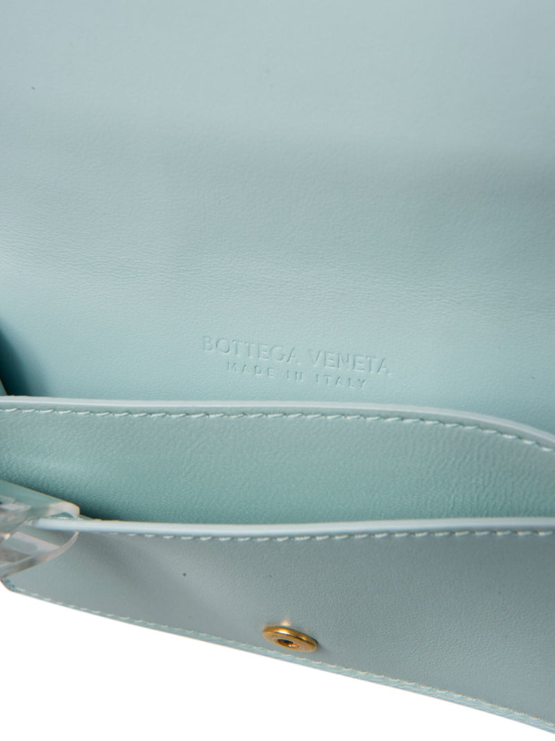 Bottega Veneta Leather Intercciato Wallet Mint Blue-designer resale