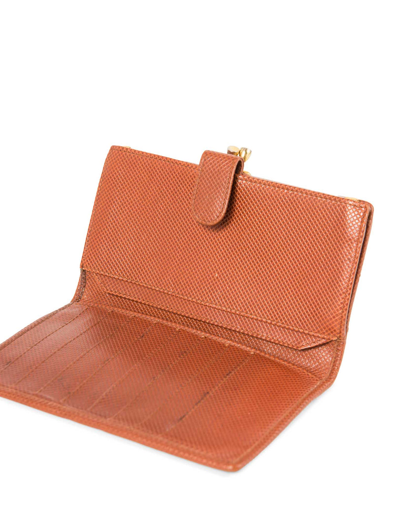 Bottega Veneta Leather Kisslock Wallet Black Brown-designer resale