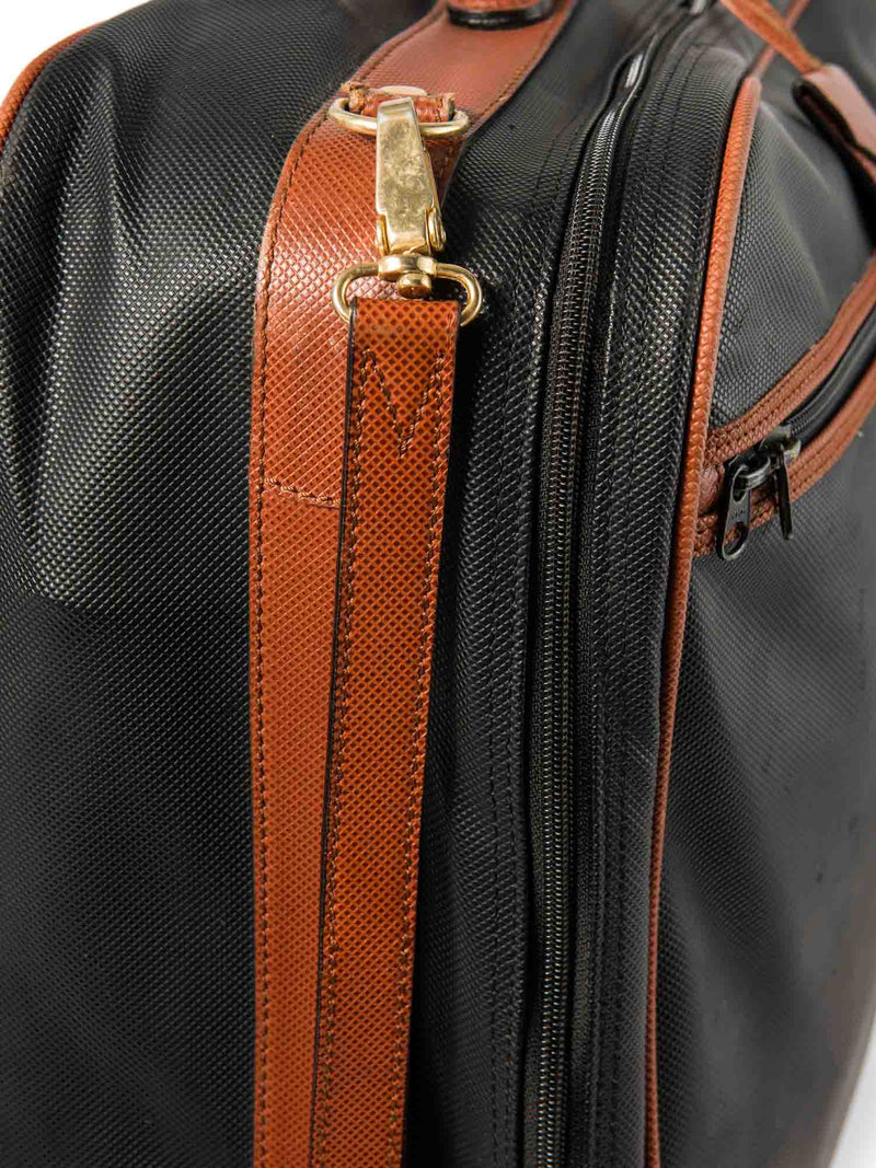 Bottega Veneta Leather Soft Luggage Suitcase Black Brown-designer resale