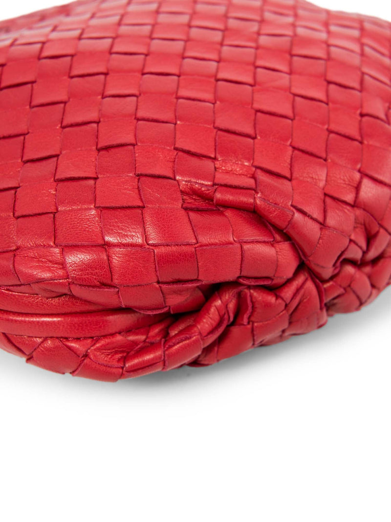 Bottega Veneta Vintage Intercciato Leather Tassel Messenger Bag Red-designer resale