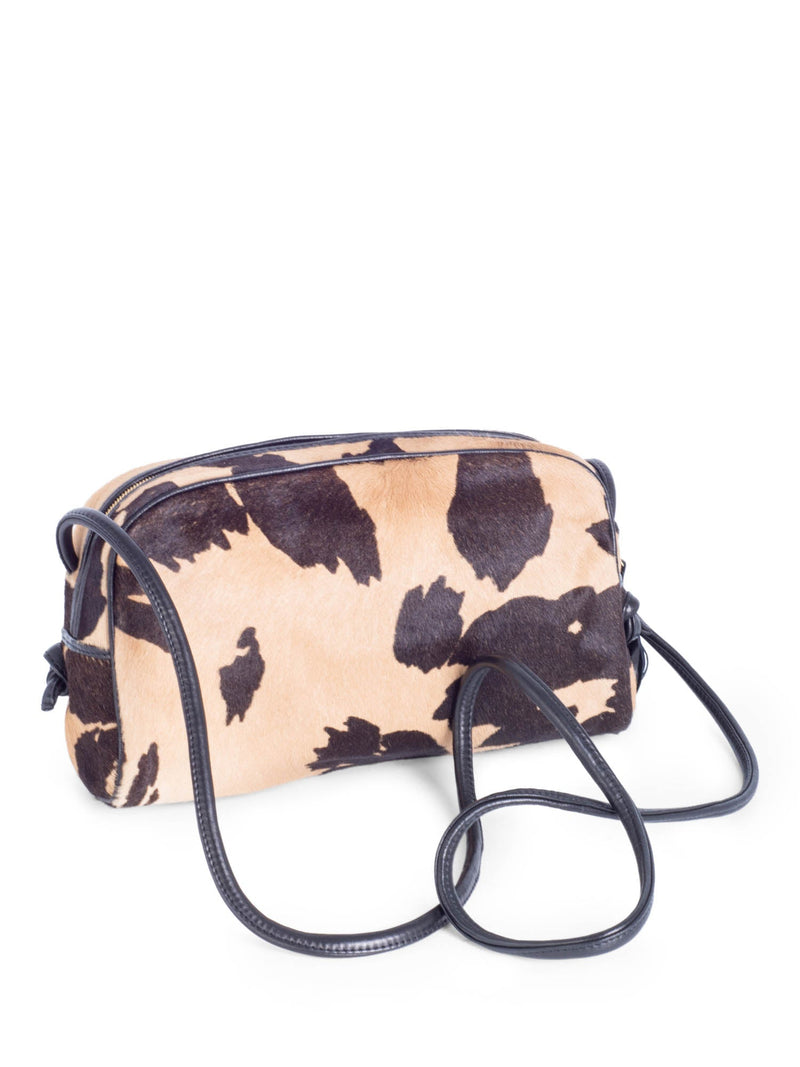 Bottega Veneta Vintage Leather Cowhide Tassel Messenger Bag Brown Black-designer resale