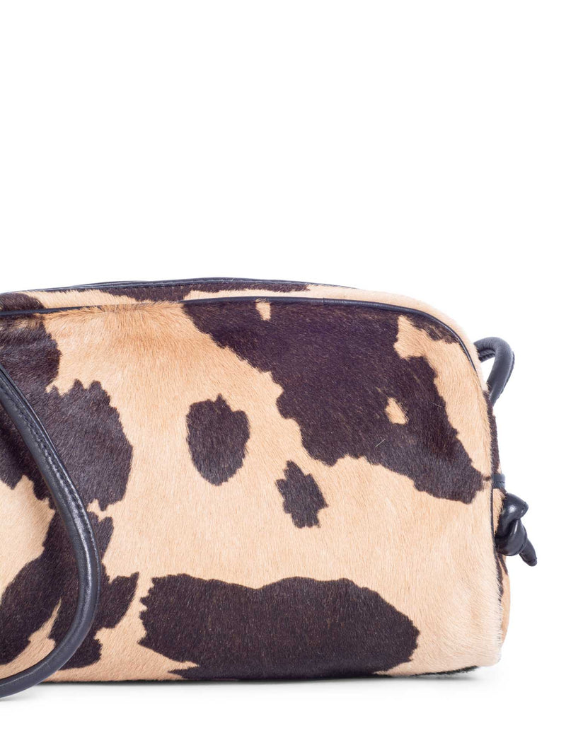 Bottega Veneta Vintage Leather Cowhide Tassel Messenger Bag Brown Black-designer resale