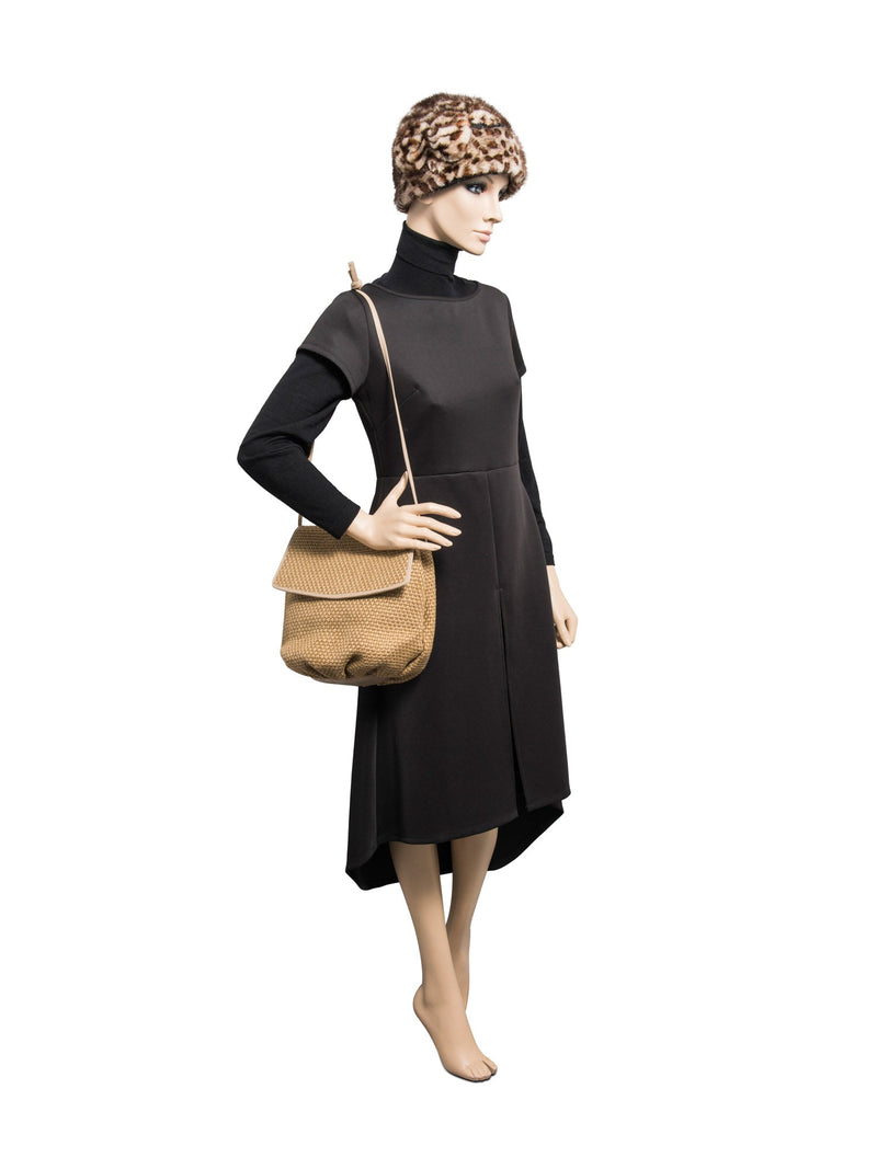 Bottega Veneta Vintage Raffia Flap Shoulder Bag Beige-designer resale