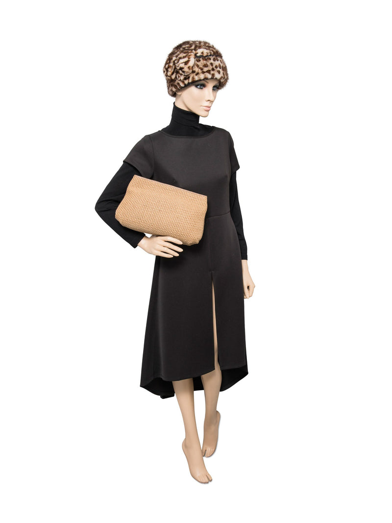 Bottega Veneta Vintage Woven Raffia Large Clutch Beige-designer resale