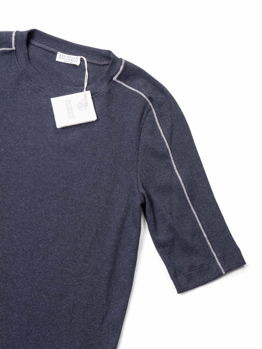 【送料&関税込】Brunello Cucinelli Grey Cotton Sweater Brunello Cucinelli - Gray Wool, Cashmere & Silk Ribbed