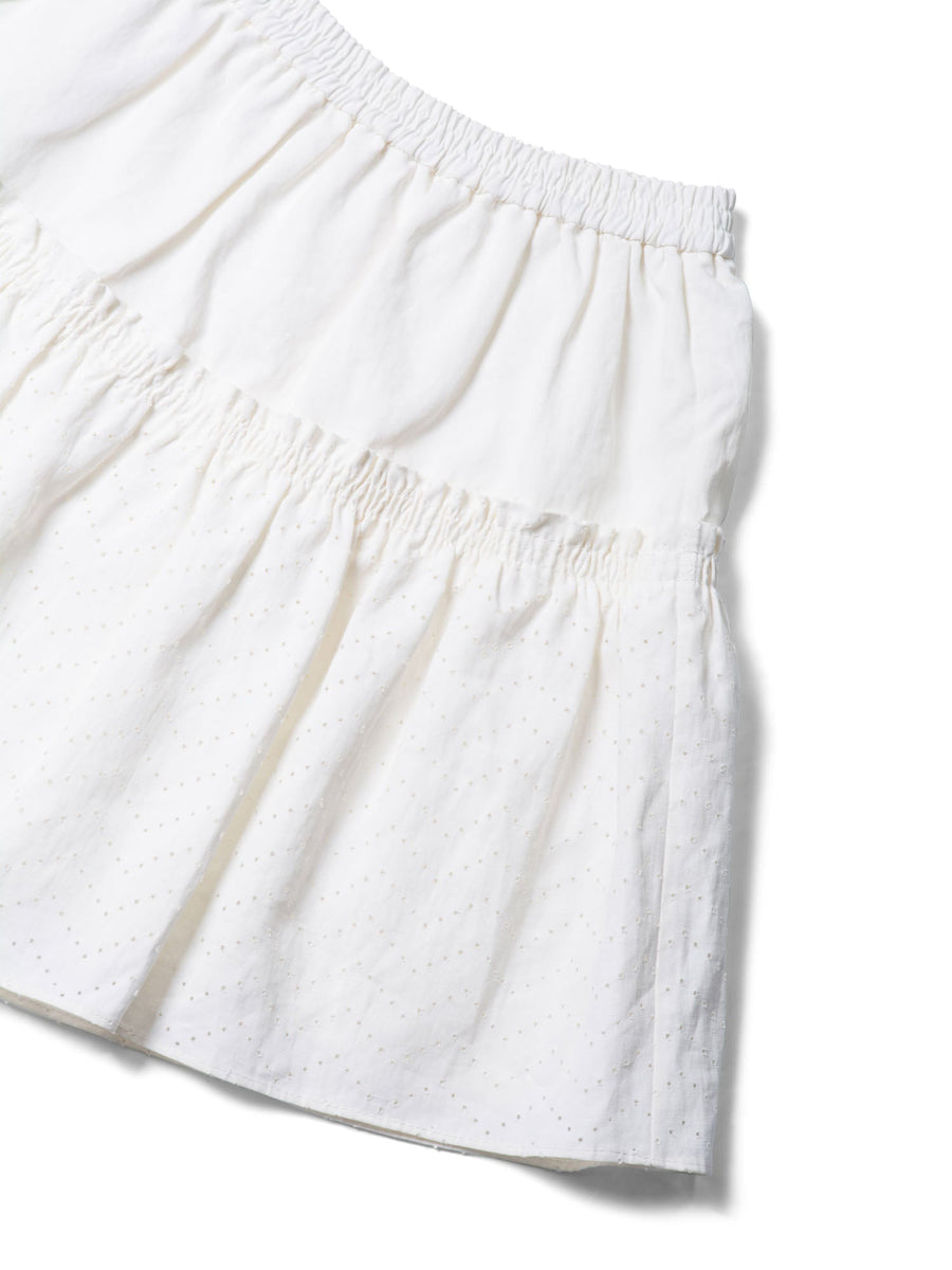 White ruffle mini skirt cotton hotsell