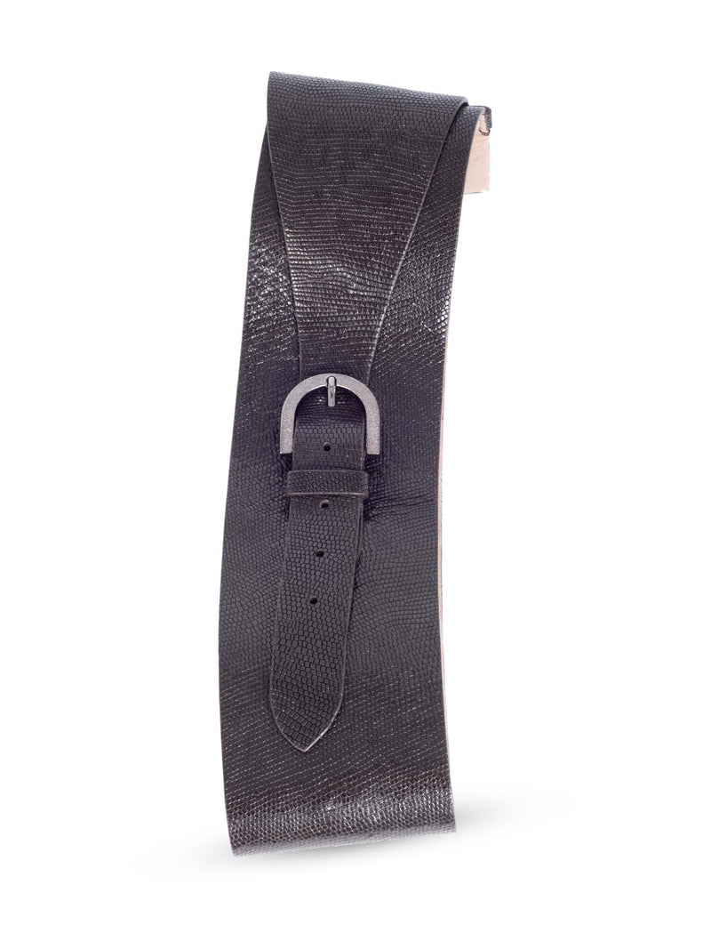 Brunello Cucinelli Leather Monili Buckle Wide Corset Belt Brown-designer resale