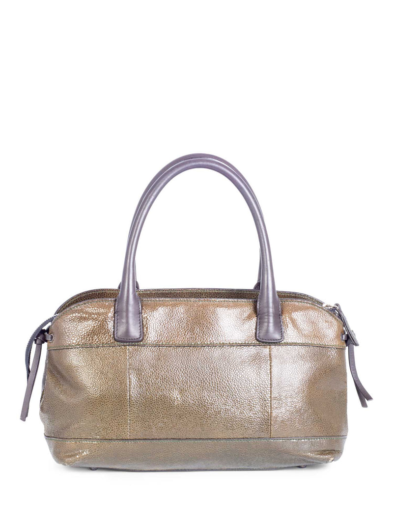 Brunello Cucinelli Leather Top Handle Bag Brown-designer resale