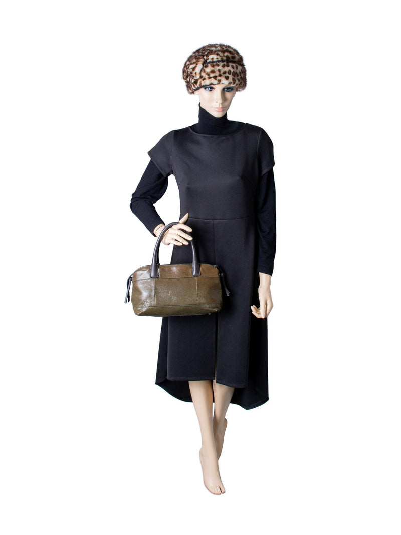 Brunello Cucinelli Leather Top Handle Bag Brown-designer resale