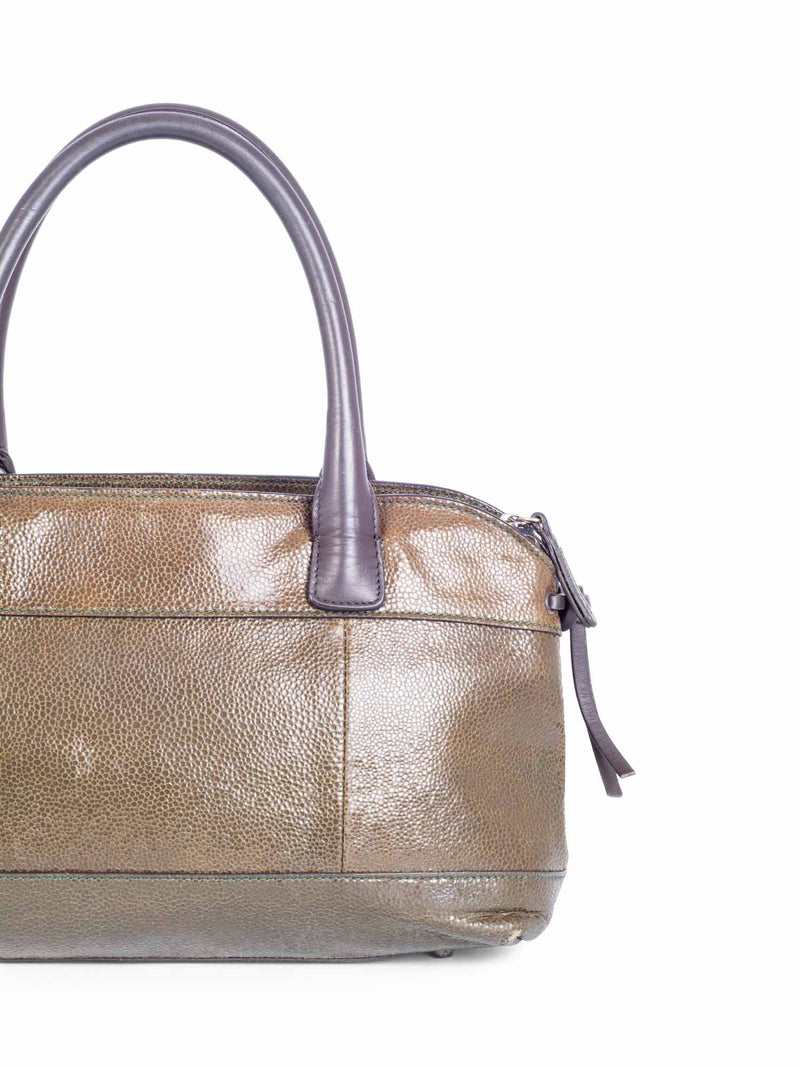 Brunello Cucinelli Leather Top Handle Bag Brown-designer resale