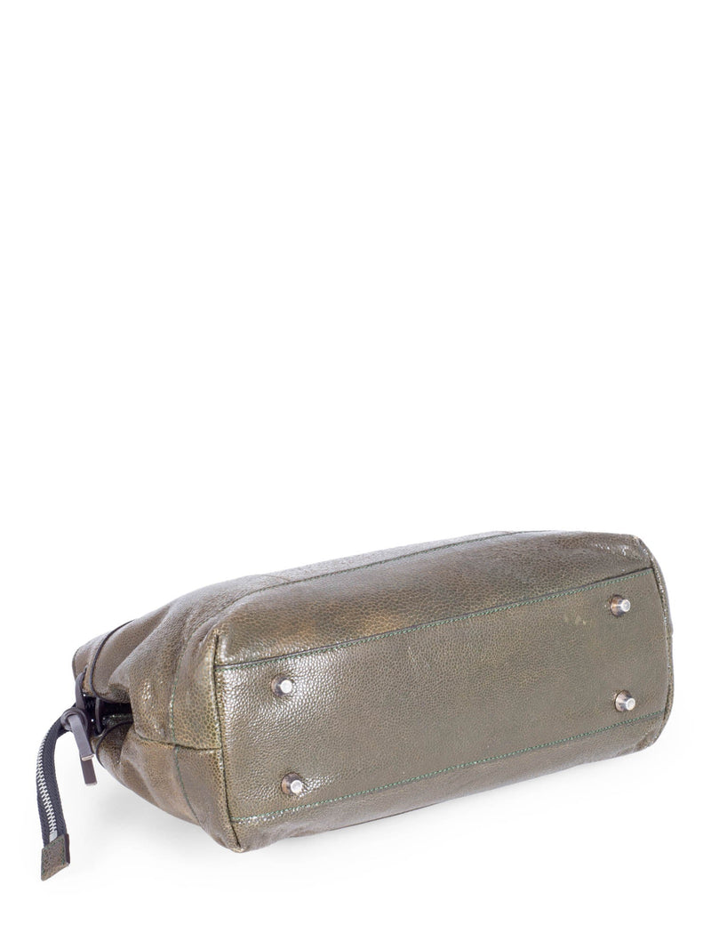 Brunello Cucinelli Leather Top Handle Bag Brown-designer resale