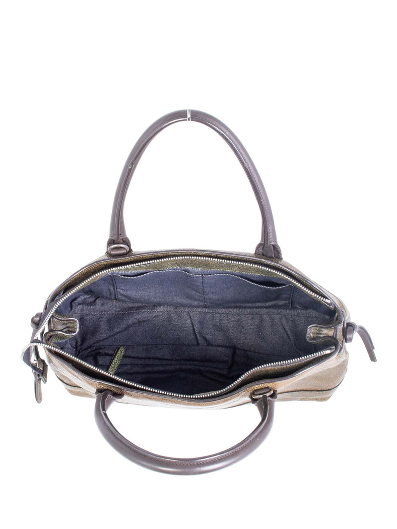 Brunello Cucinelli Leather Top Handle Bag Brown-designer resale