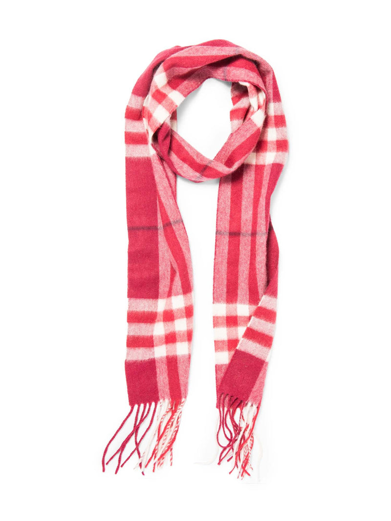 Burberry Cashmere House Check Narrow Scarf Red-designer resale