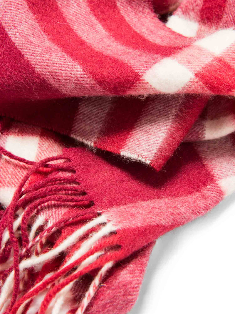 Burberry Cashmere House Check Narrow Scarf Red-designer resale