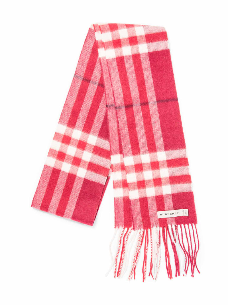 Burberry Cashmere House Check Narrow Scarf Red-designer resale