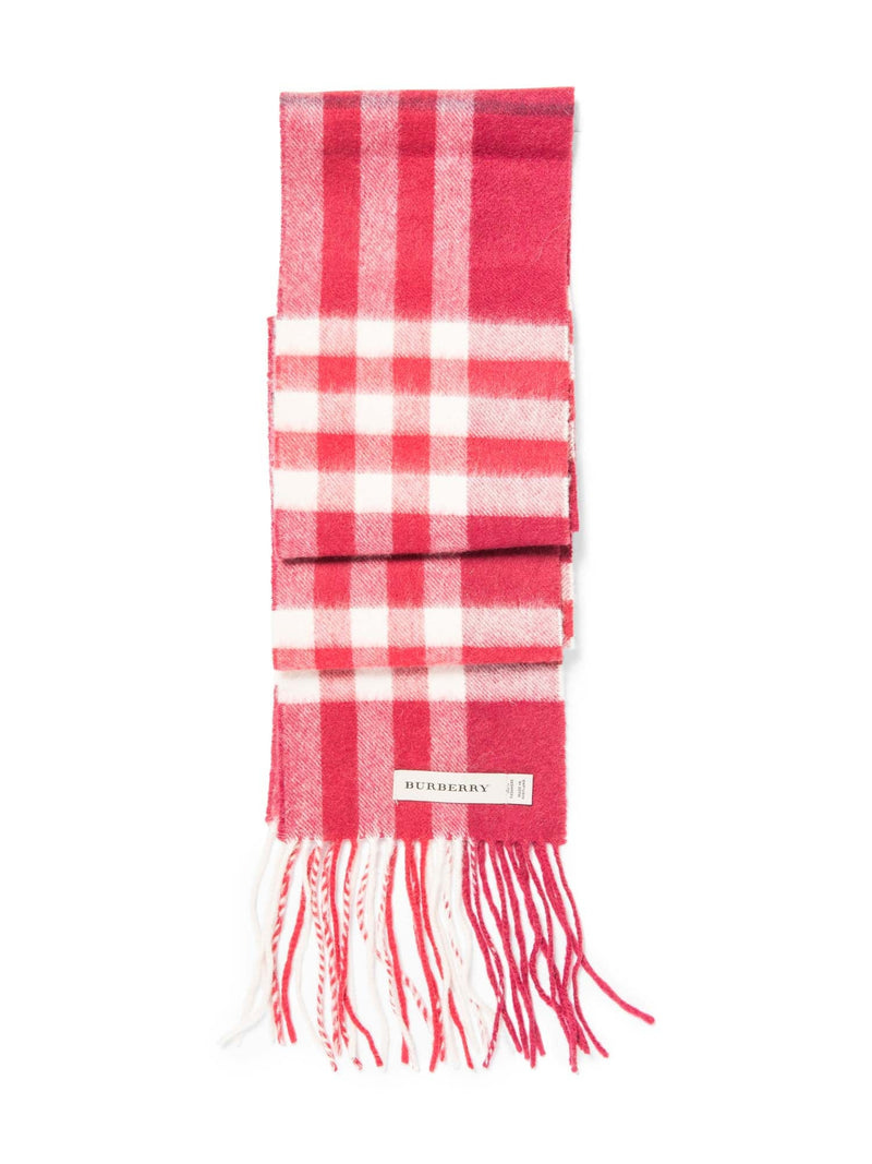 Burberry Cashmere House Check Narrow Scarf Red-designer resale