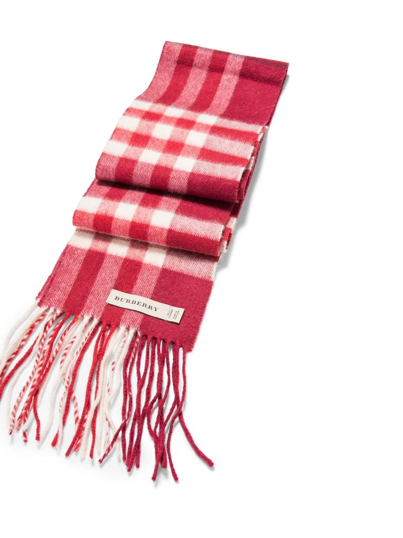 Burberry Cashmere House Check Narrow Scarf Red-designer resale