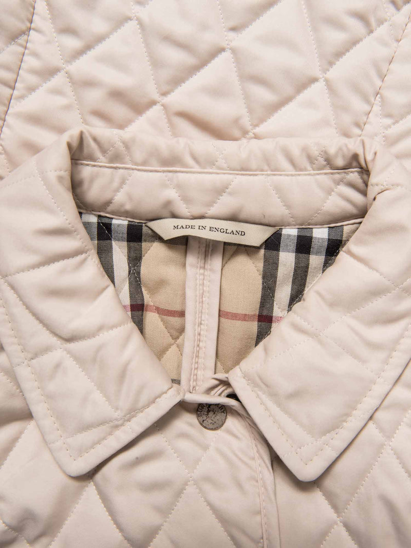Burberry Check Lined Quilted Utility Jacket Beige-designer resale