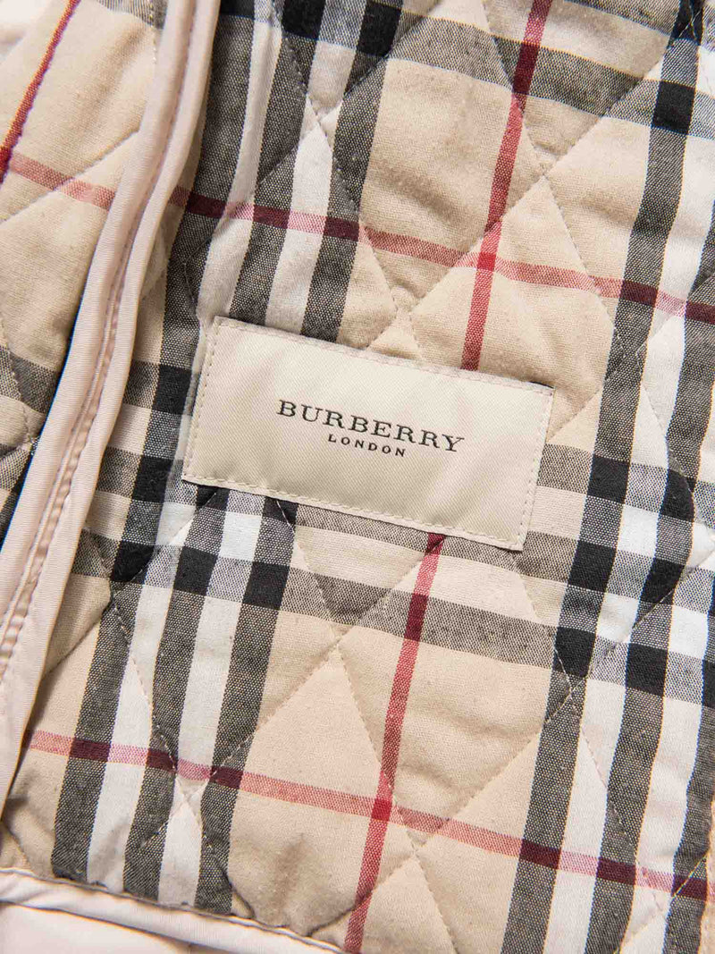 Burberry Check Lined Quilted Utility Jacket Beige-designer resale