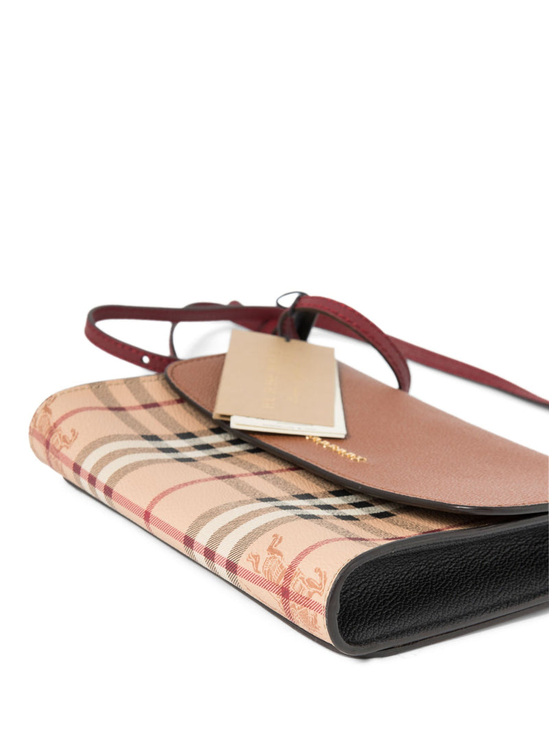 Burberry Haymarket Check Flap Messenger Bag Beige Brown-designer resale