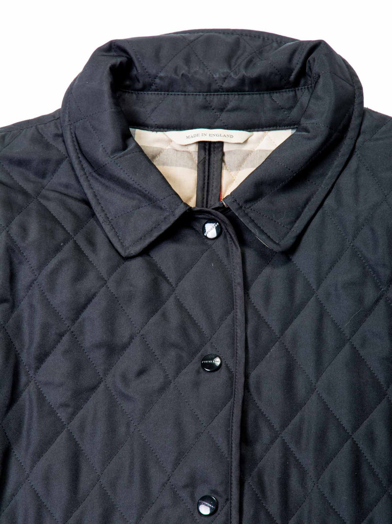 Burberry Logo Quilted Nova Check Buckle Jacket Black-designer resale