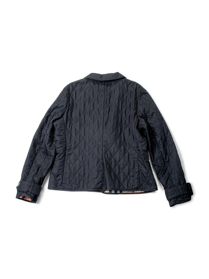 Burberry Logo Quilted Nova Check Buckle Jacket Black-designer resale