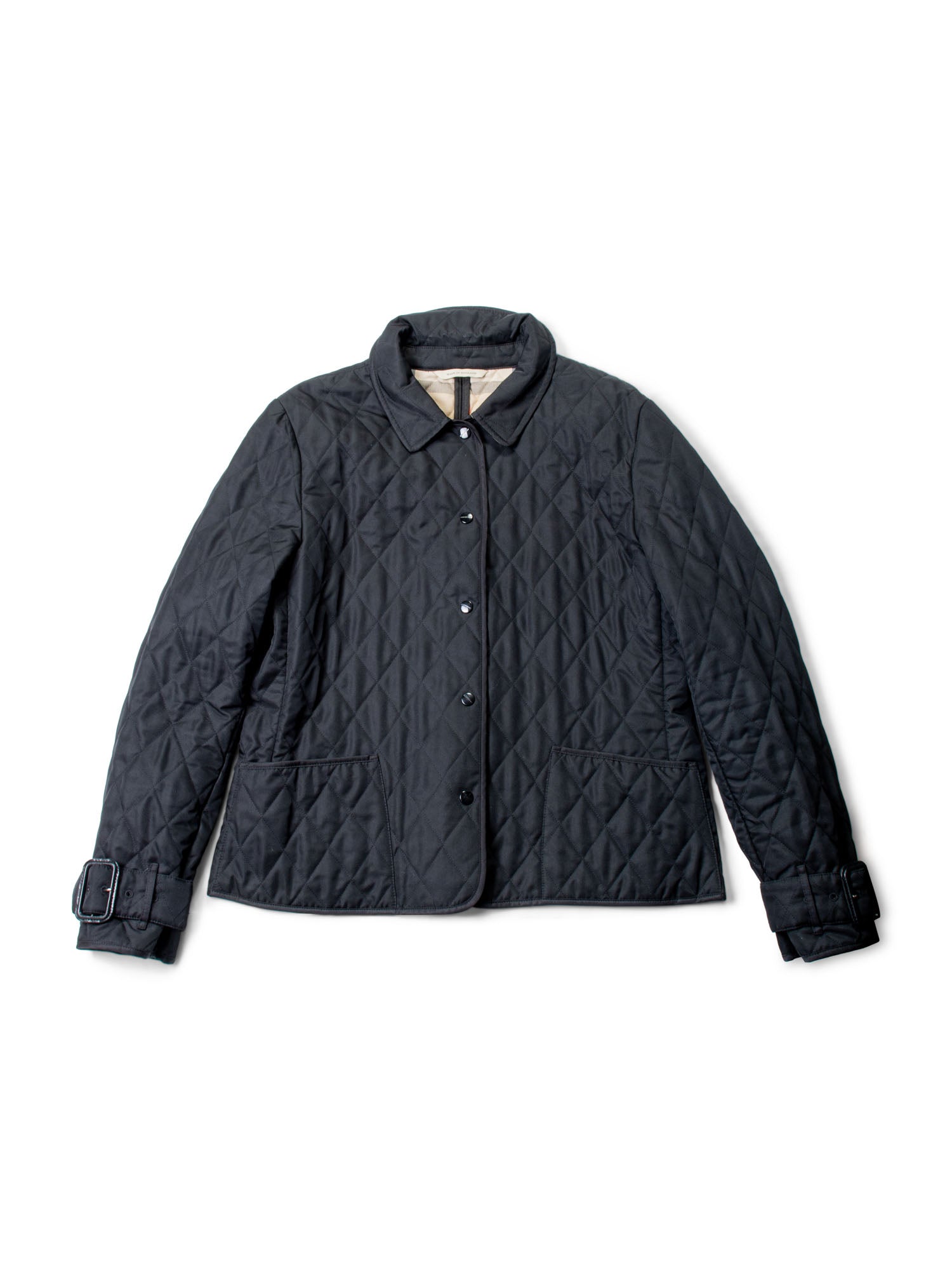 Burberry Logo Quilted Nova Check Buckle Jacket Black-designer resale