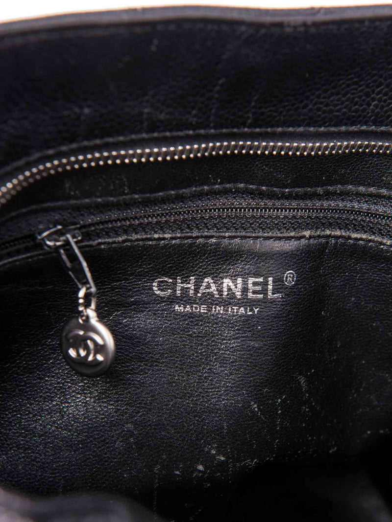 CHANEL CC Logo Caviar Cambon Handbag Black Silver-designer resale