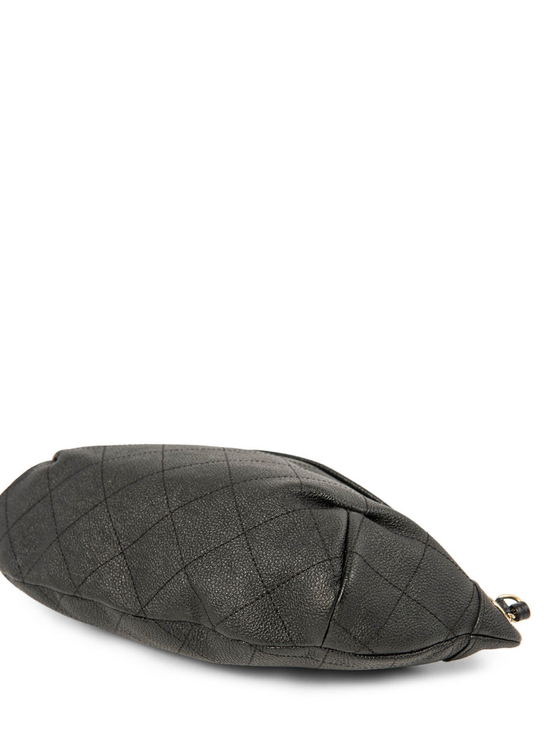 CHANEL CC Logo Caviar Leather Fanny Pack Waist Bag Black-designer resale