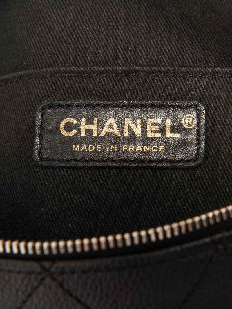 CHANEL CC Logo Caviar Leather Fanny Pack Waist Bag Black-designer resale