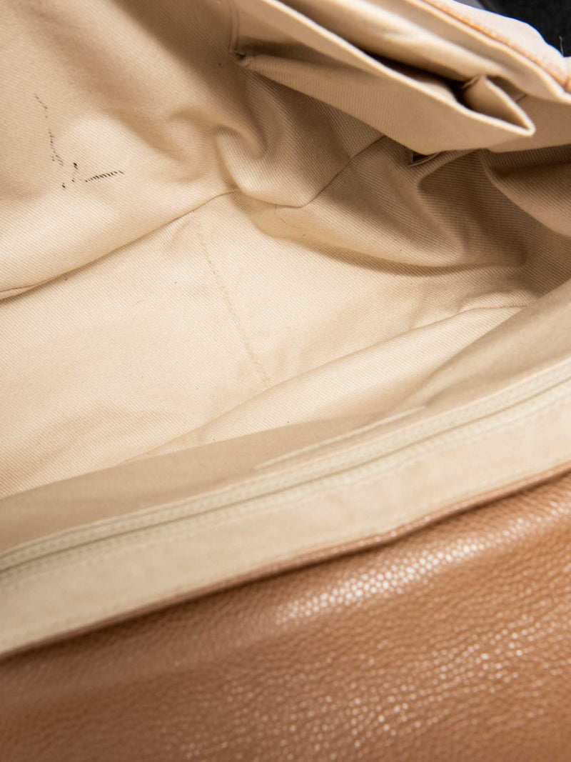 CHANEL CC Logo Caviar Leather Flap Messenger Bag Beige-designer resale