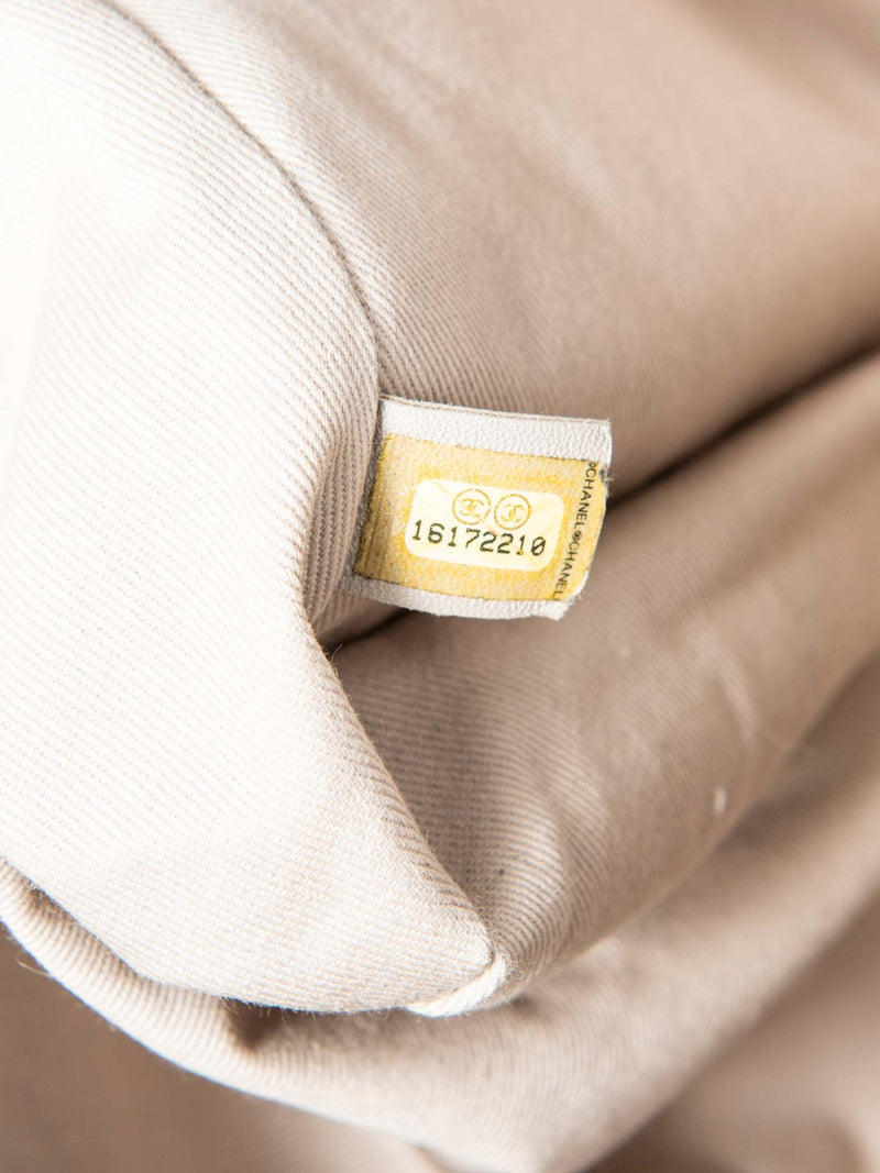 CHANEL CC Logo Quilted Leather Hydrangea Shopper Bag Gray-designer resale