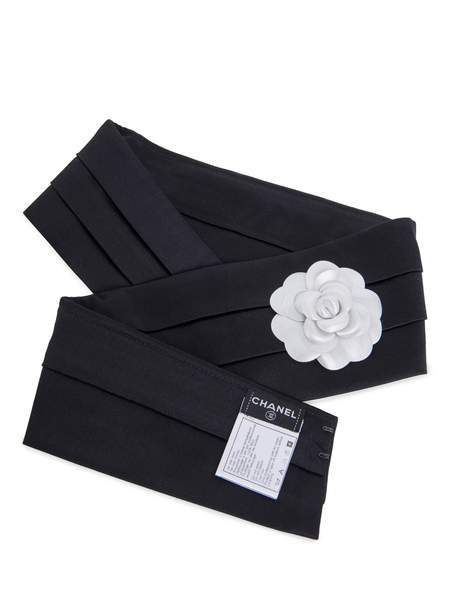 CHANEL-Camelia-Pleated-Satin-