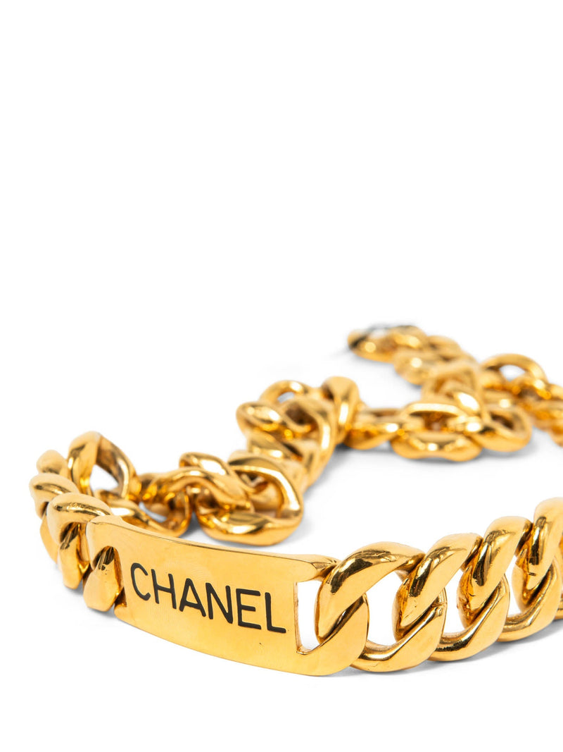 CHANEL Logo 24K Gold Plated Chunky Chain Belt-designer resale