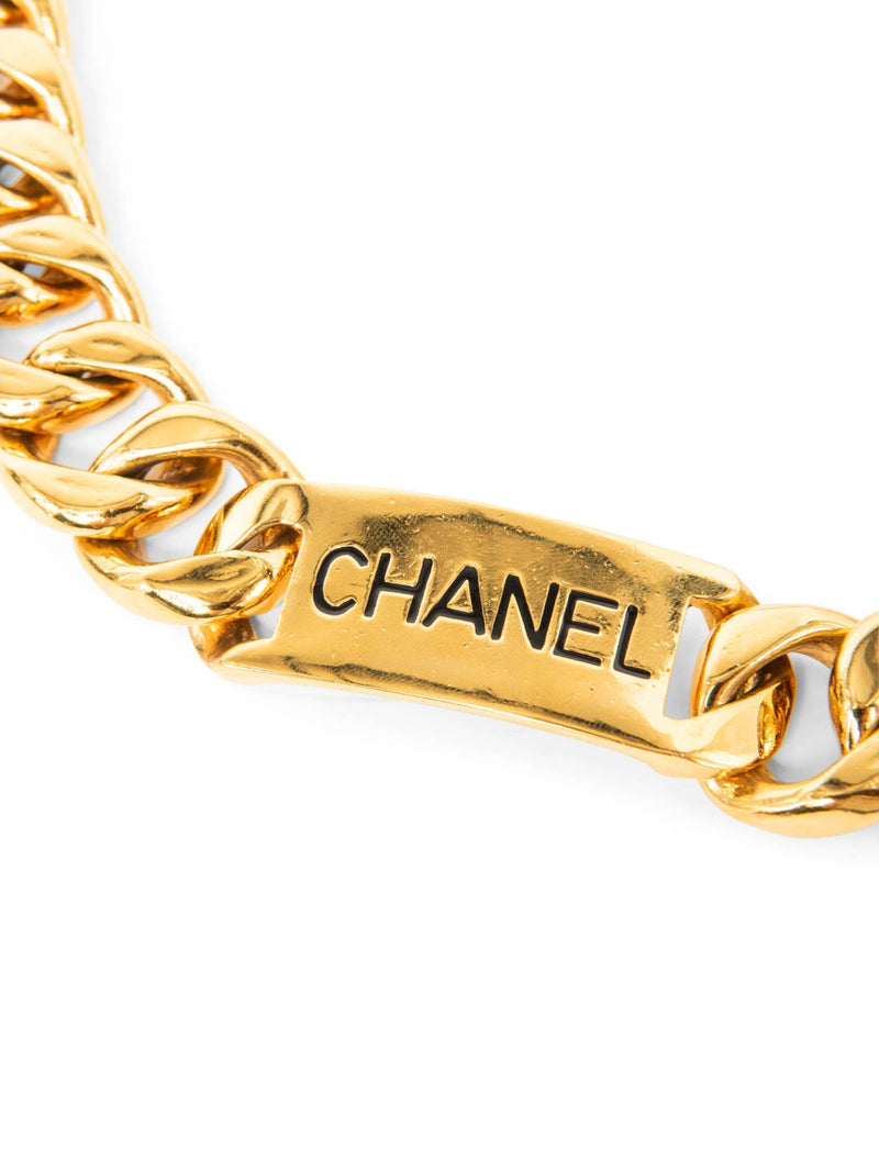 CHANEL Logo 24K Gold Plated Chunky Chain Belt-designer resale