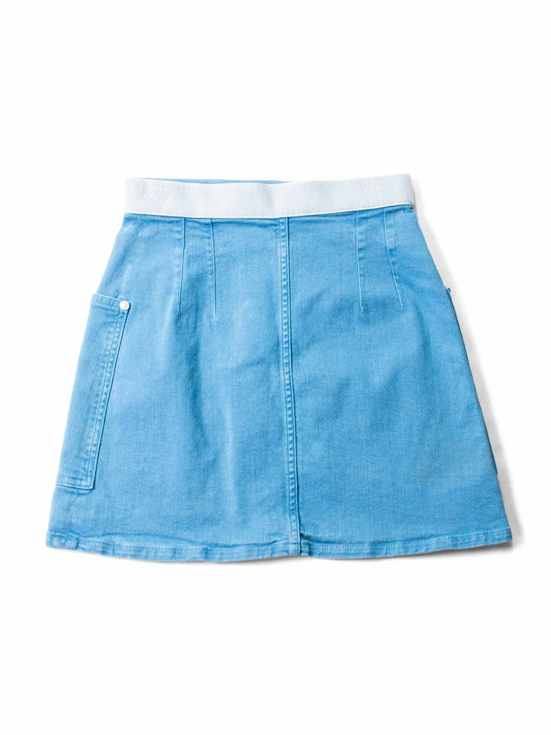CHANEL Logo Denim Mini Skirt Blue-designer resale