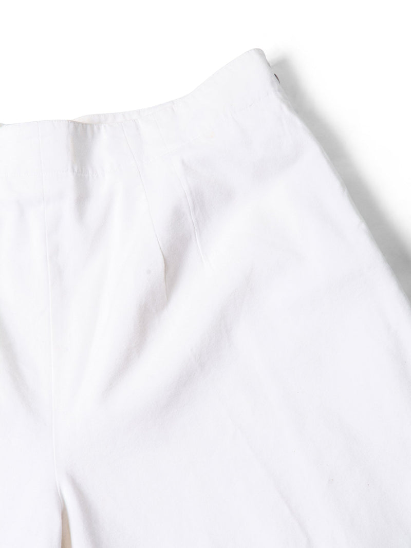 CHANEL Logo High Wasted Wide Sailor Pants White-designer resale