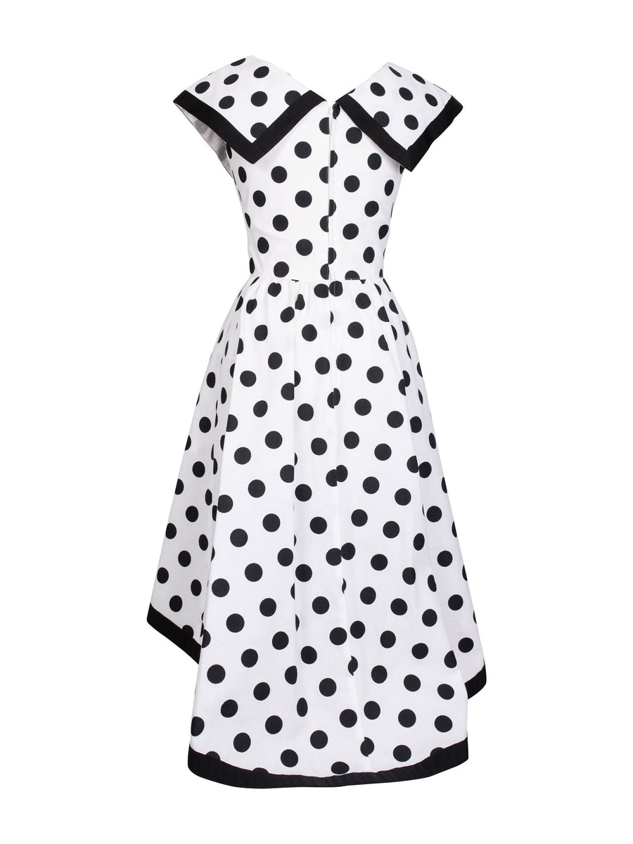 CODO Vintage Refashioned Cotton Polka Dot A-Line Dress Black White CODO Vintage Refashioned Cotton Polka Dot A-Line Dress Black White