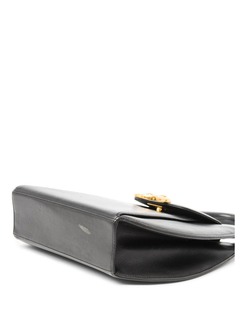 Cartier Logo 24K Gold Plated Panther Kelly Bag Black-designer resale