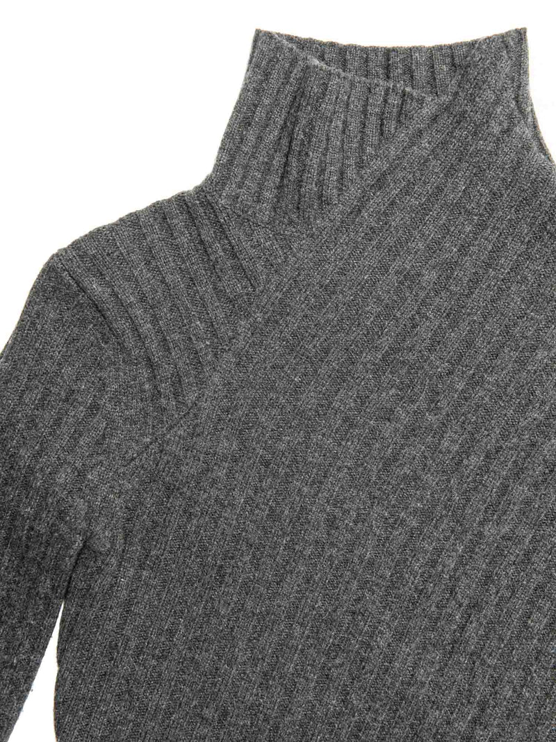 Celine Cashmere Asymmetrical Turtleneck Sweater Heather Grey-designer resale