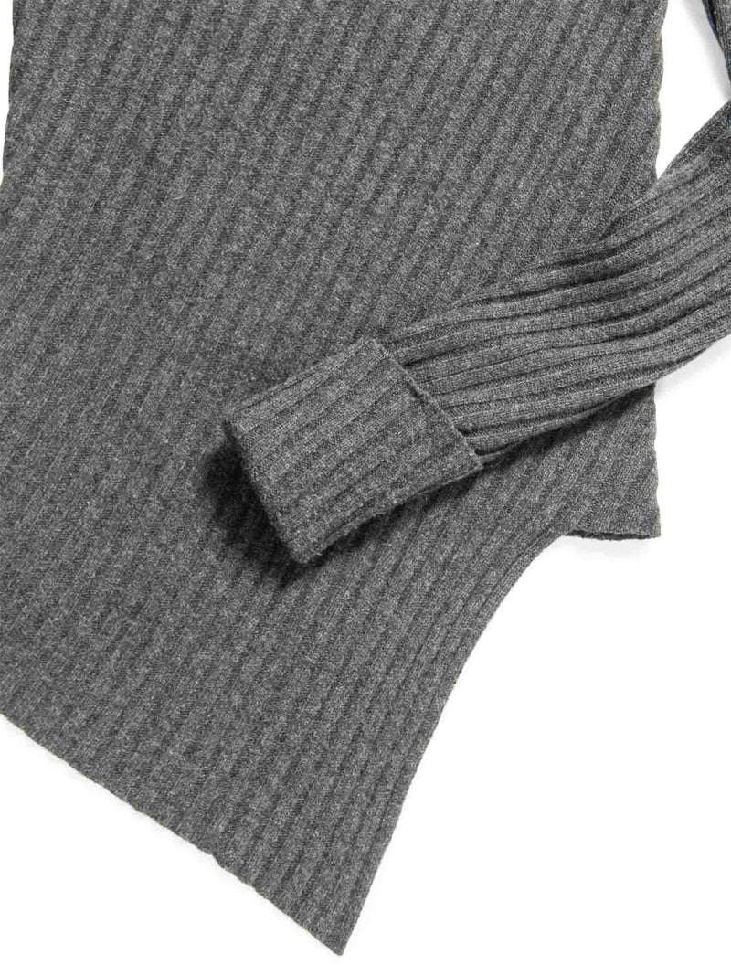Celine Cashmere Asymmetrical Turtleneck Sweater Heather Grey-designer resale