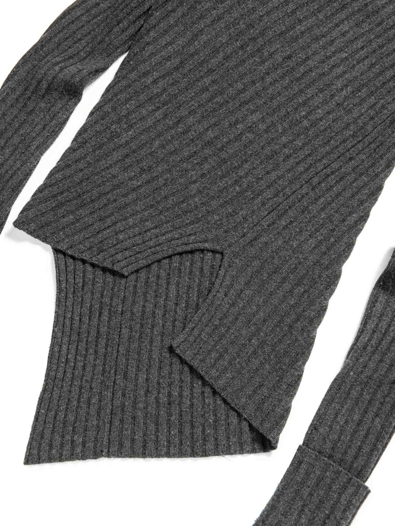 Celine Cashmere Asymmetrical Turtleneck Sweater Heather Grey-designer resale