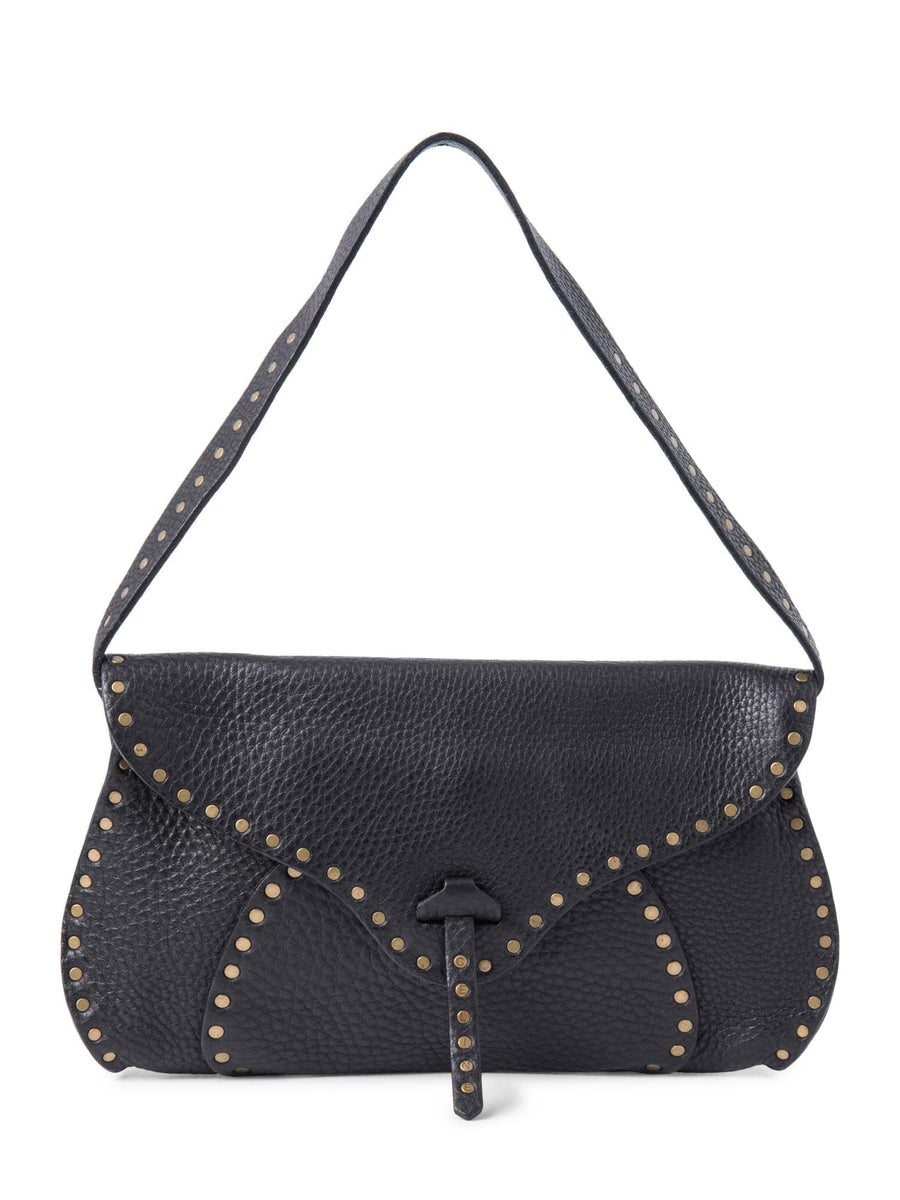 CELINE STUDS LEATHER SEMI SHOULDER BAG MADE IN ITALY/セリーヌ 