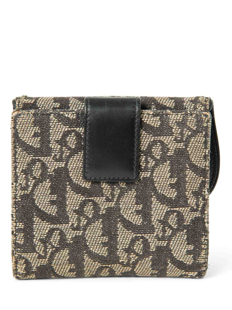 Christian Dior Logo Saddle Wallet Black Silver-designer resale