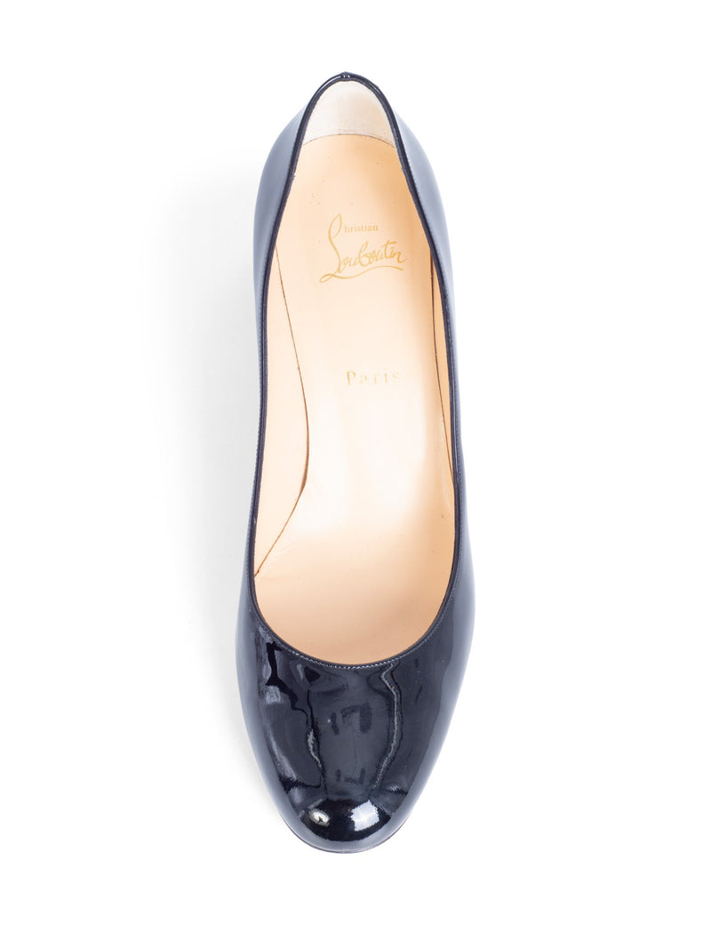 Christian Louboutin Patent Leather Block Heels Black-designer resale