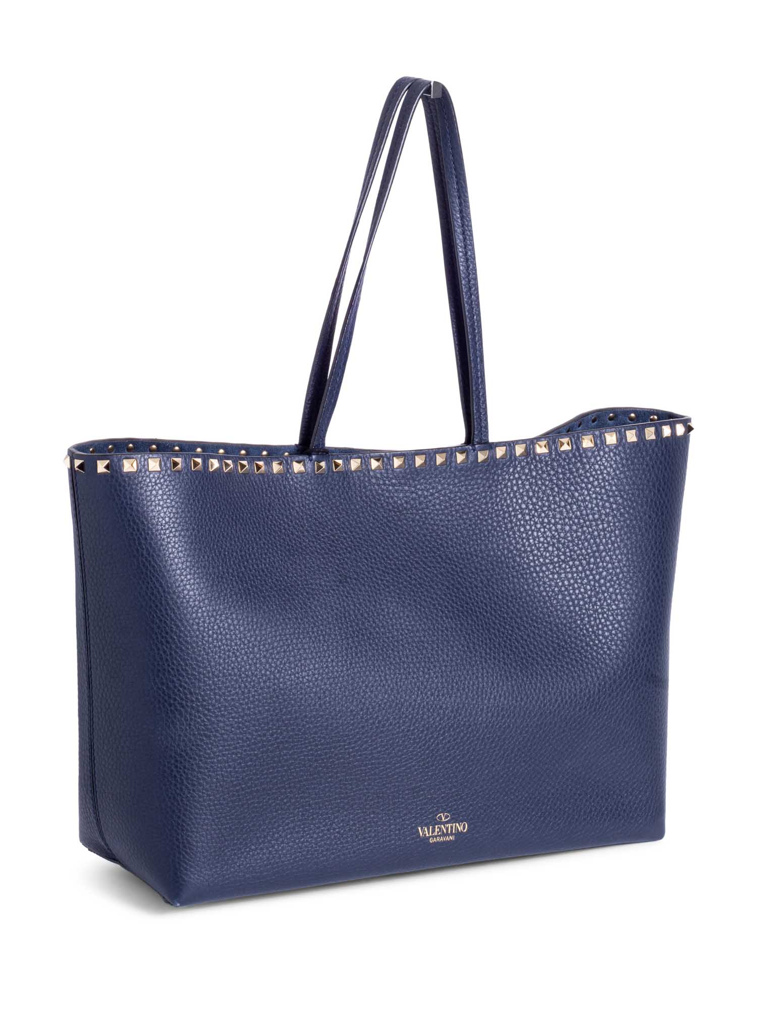 Valentino Logo Studded Neverfull Tote Bag Navy