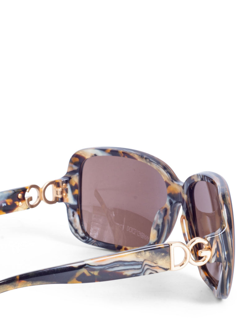 Dolce & Gabbana Logo Marble Sunglasses Brown-designer resale
